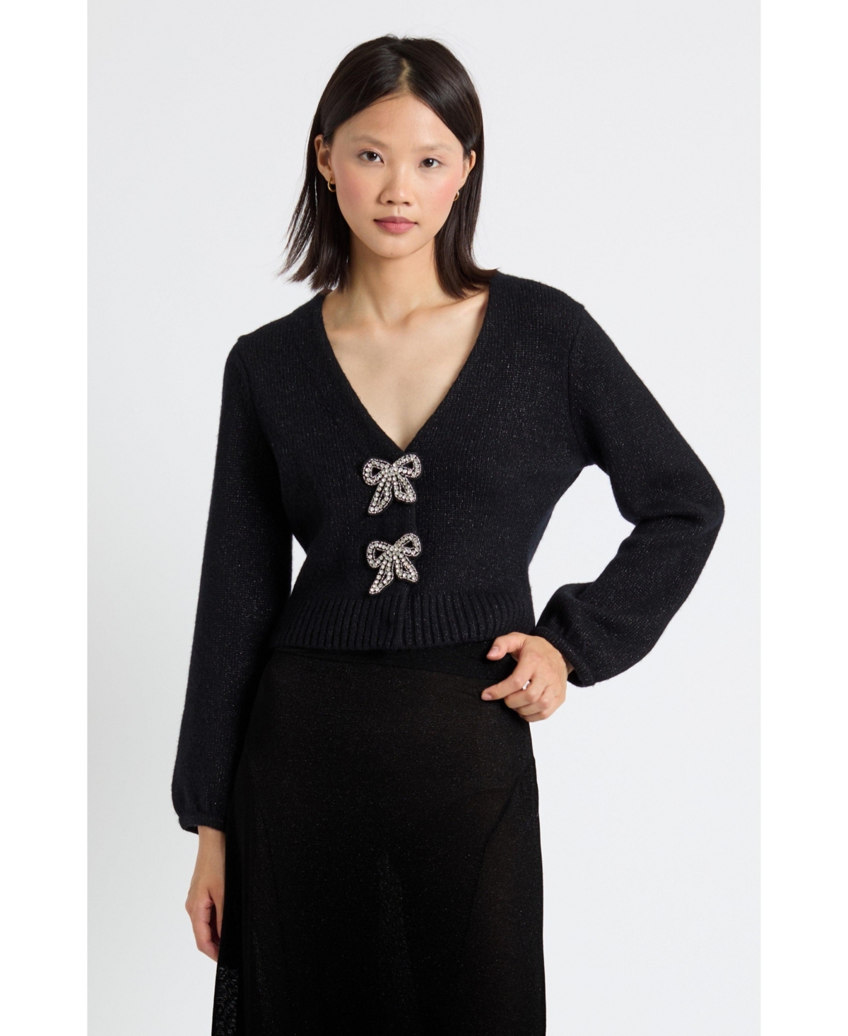 Chinti & Parker Women's Laura Whitmore Embelished Bow Cardigan