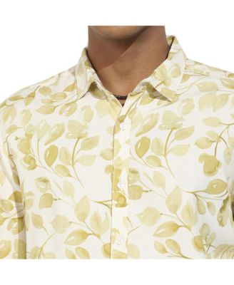 Men's Artistic Foliage Print Button Up Shirt