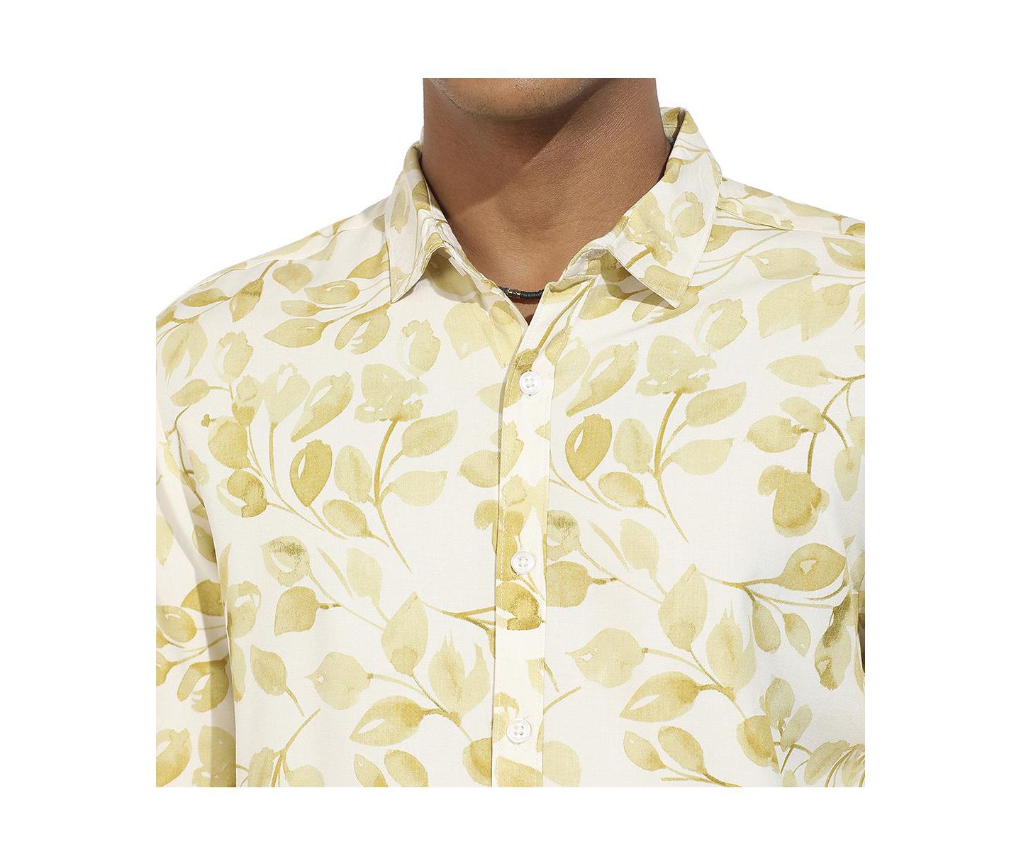 Мужская рубашка Cahoot Artistic Foliage Print, цвет: Жёлтый — фото 8