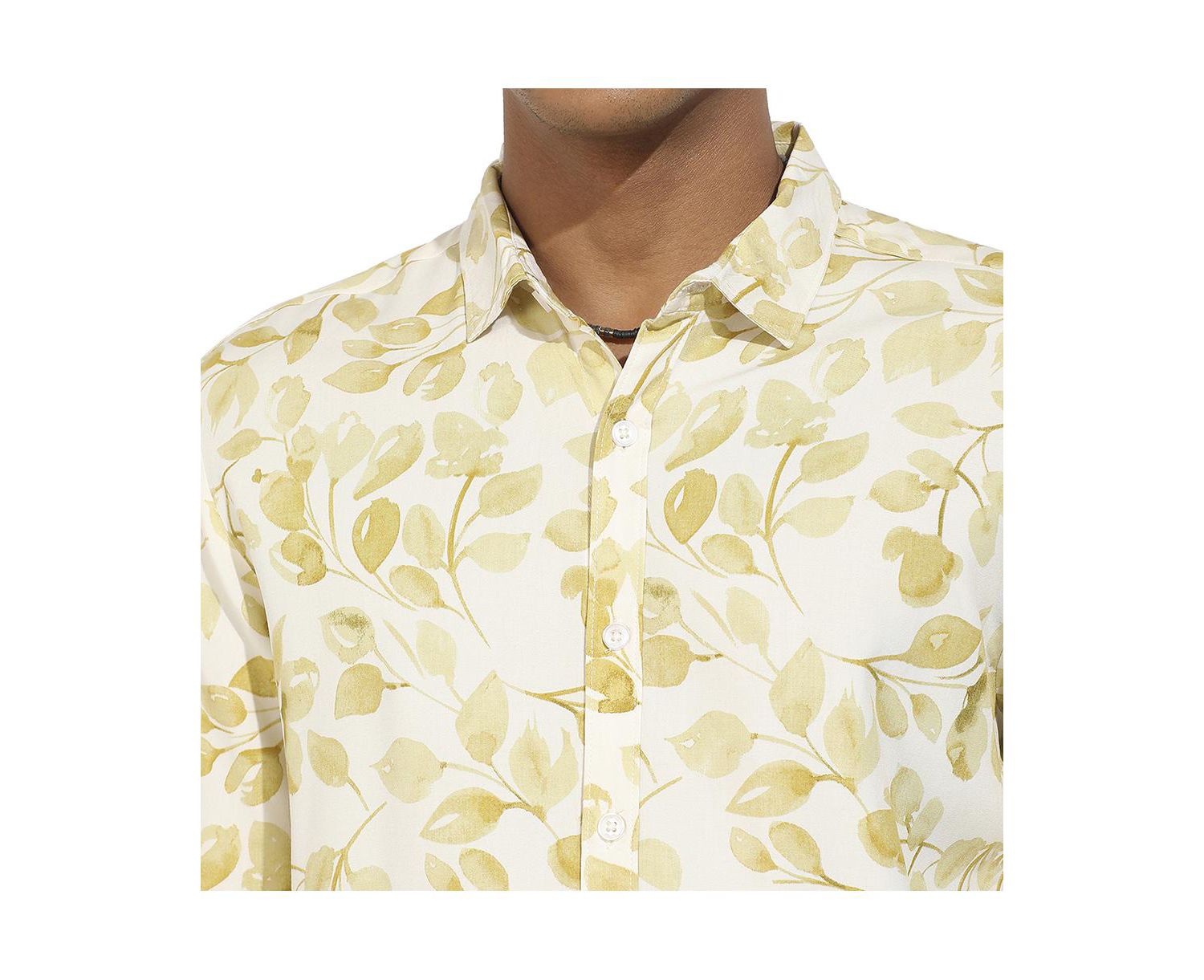 Men's Artistic Foliage Print Shirt