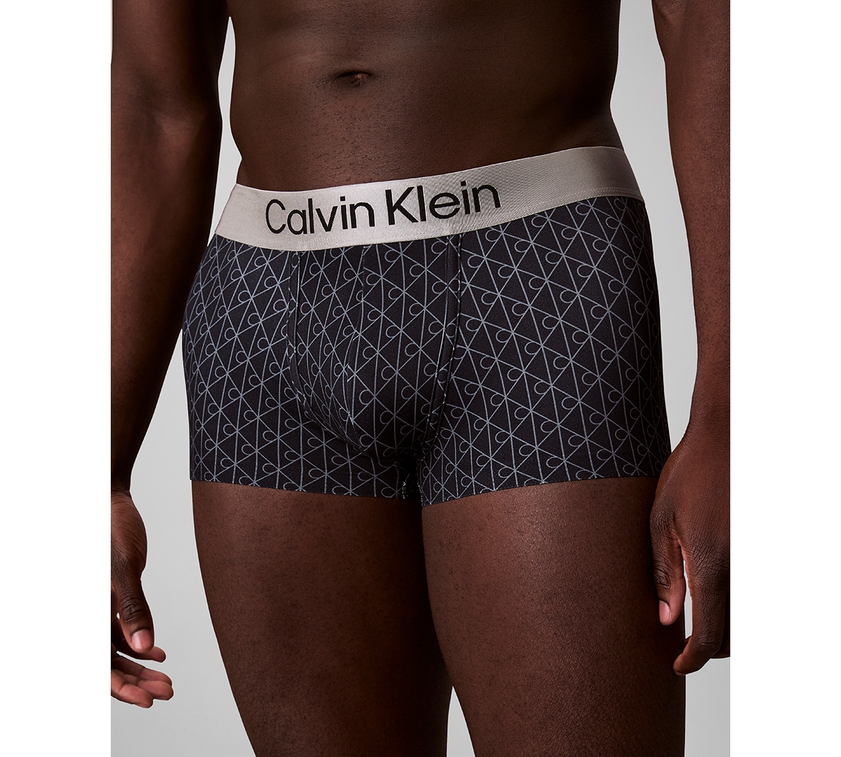 Calvin Klein Men's Logo Trunks In Brown