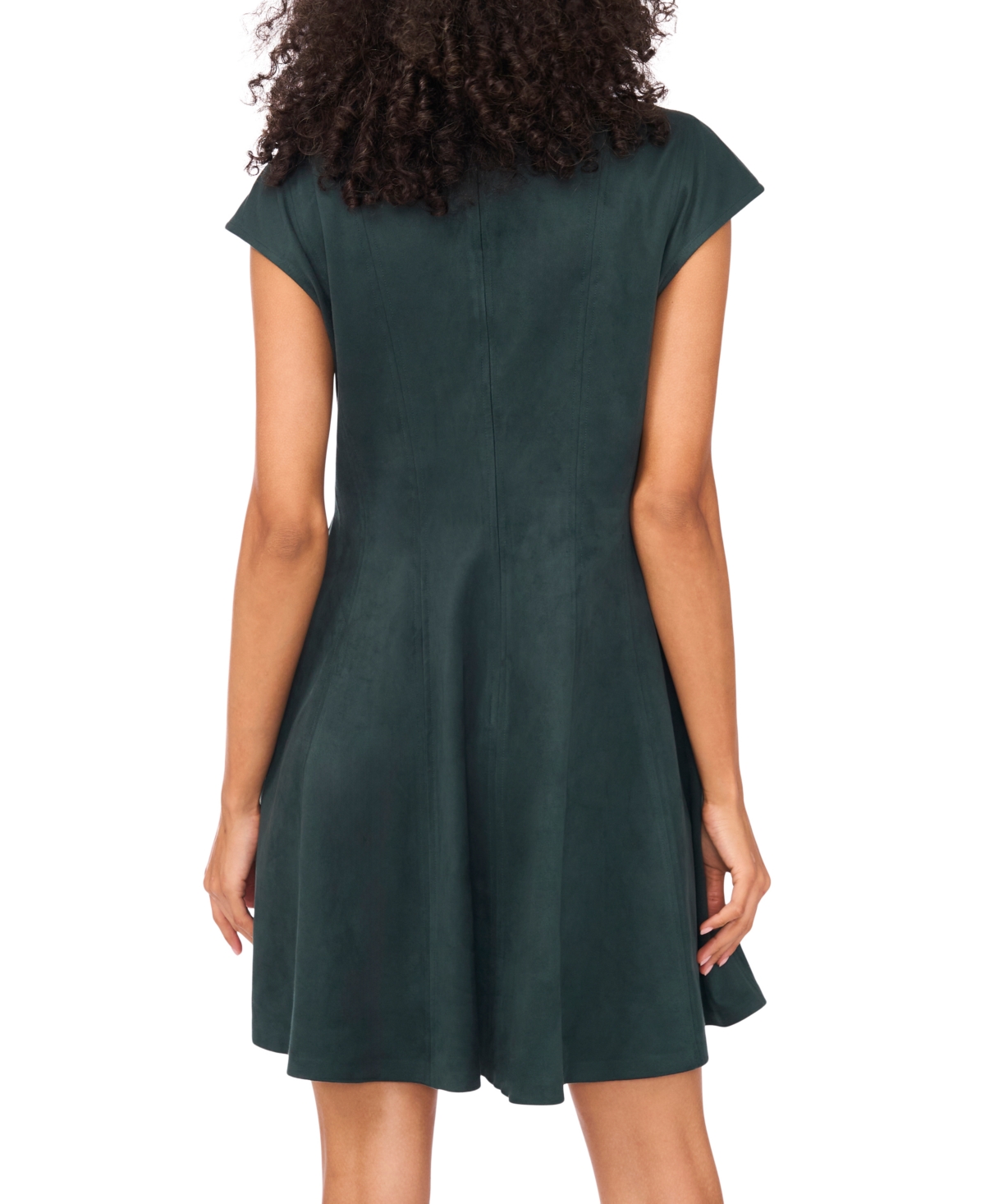 Vince Camuto Women's Faux-suede Cap Sleeves Mini Dress In Green