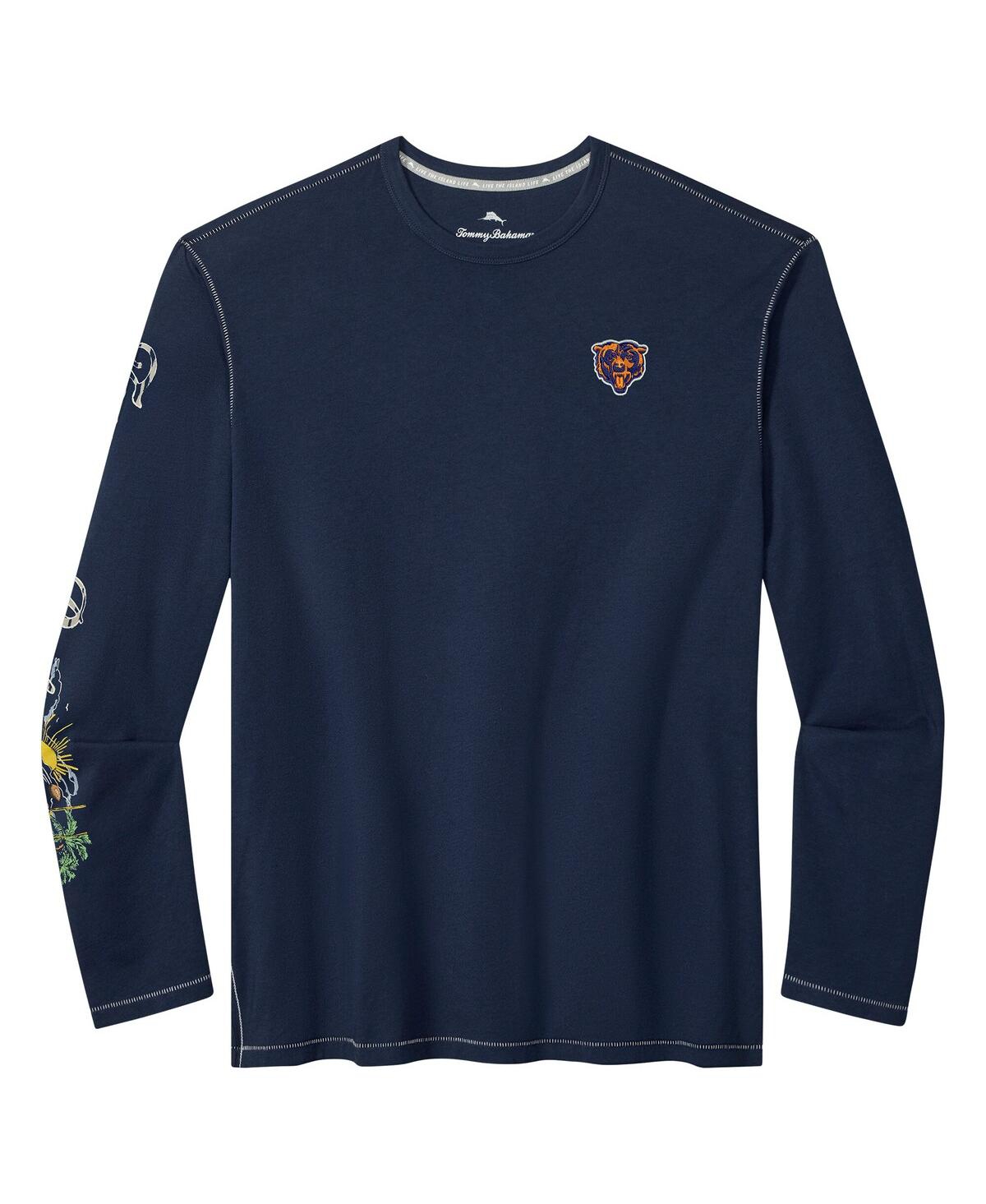 Tommy Bahama Men's Navy Chicago Bears Oasis Endzone Lux Long Sleeve T-shirt In Blue