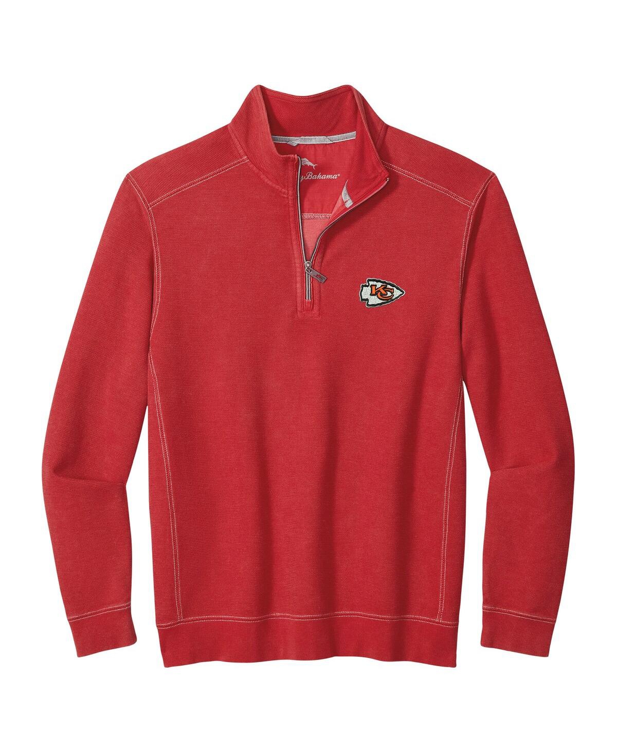 Tommy Bahama Men's Red Kansas City Chiefs Big Tall Montego Bay Half-zip Pullover Sweatshirt In Red