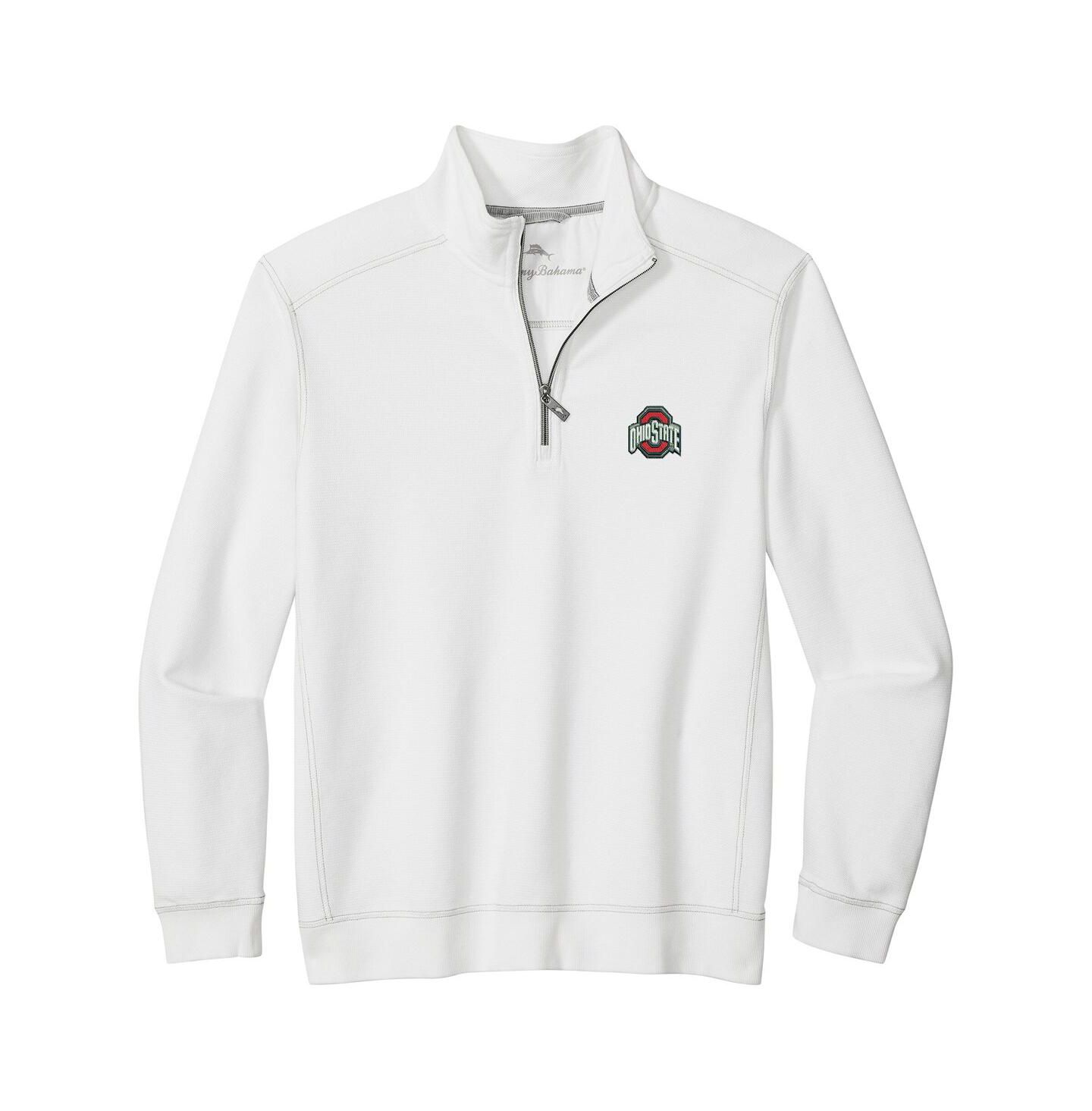 Мужская куртка Tommy Bahama White Ohio State Buckeyes Montego Bay Half-Zip — фото 2