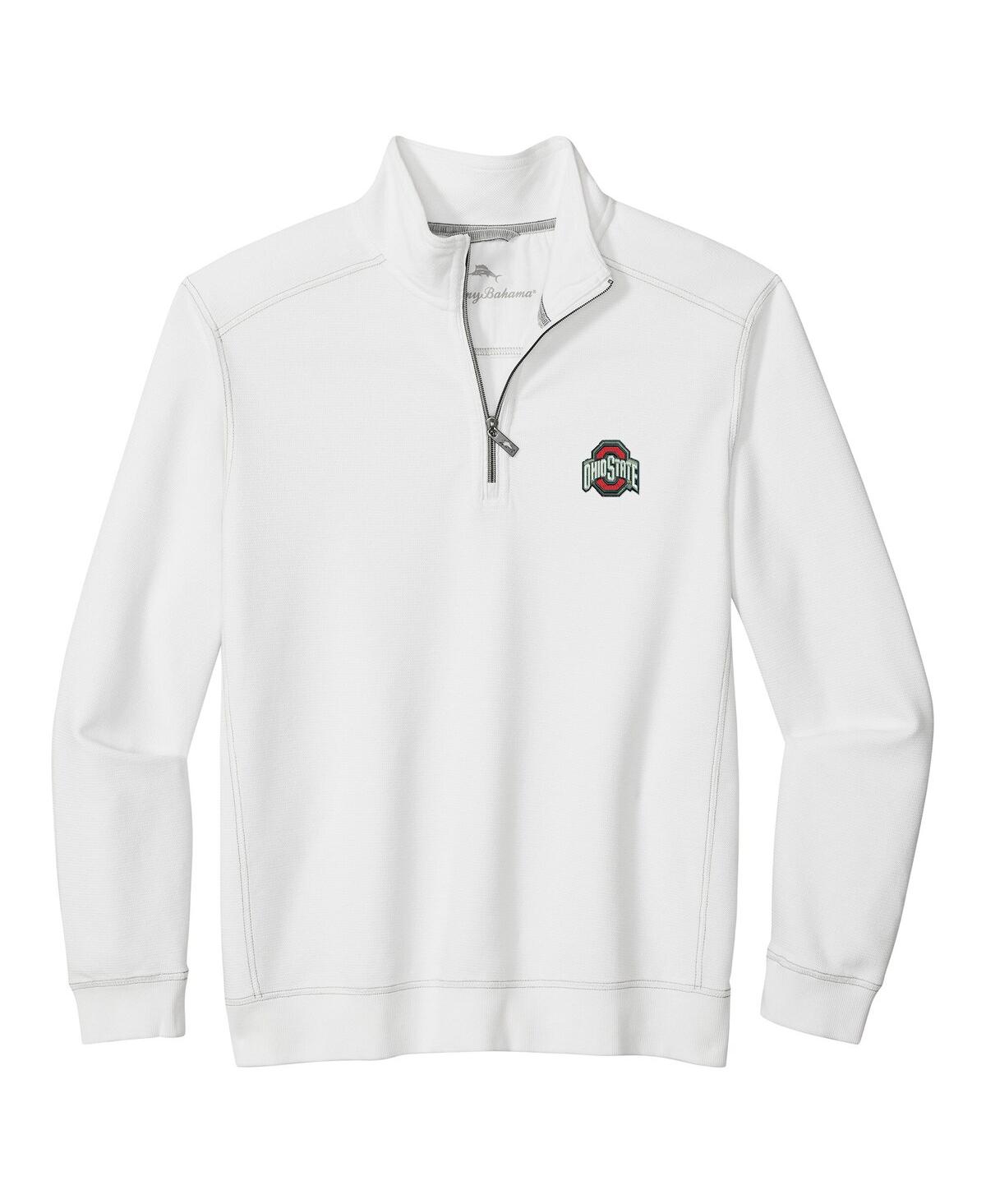 Tommy Bahama Men's White Ohio State Buckeyes Montego Bay Half-Zip Jacket