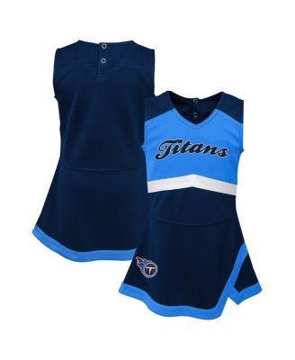 Outerstuff - Girls Toddler Navy Tennessee Titans Cheer Captain Dress with Bloomers