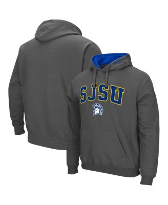 Colosseum - Men's Charcoal San Jose State Spartans Arch and Logo Pullover Hoodie