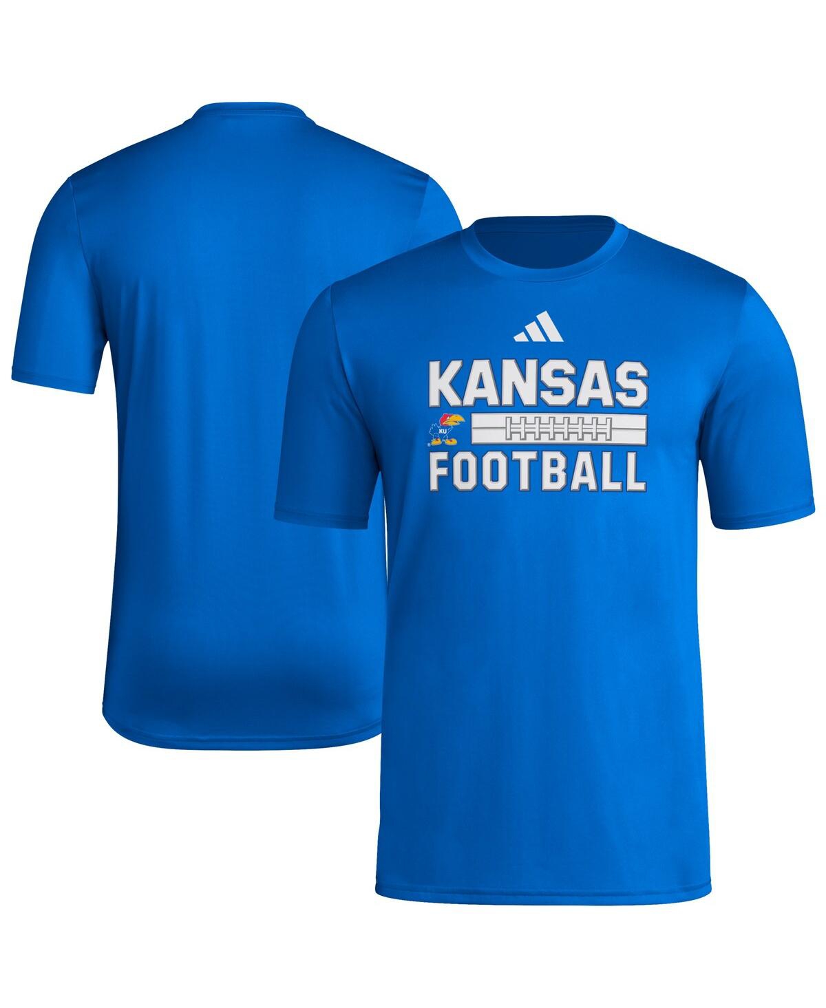 Adidas Men's Royal Kansas Jayhawks Locker Laces Out Pre-Game T-Shirt