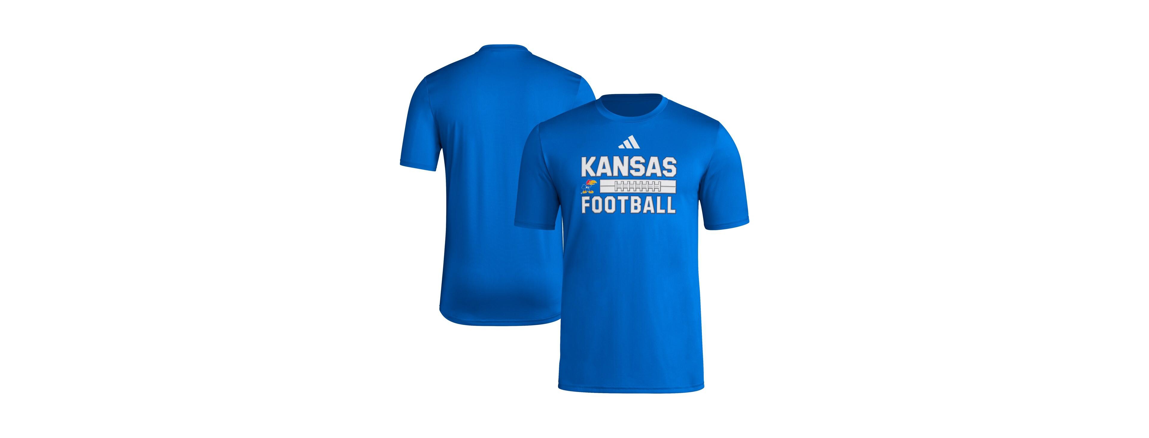 Adidas Men's Royal Kansas Jayhawks Locker Laces Out Pre-Game T-Shirt