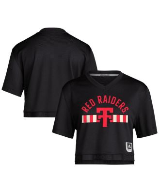 adidas - Women's Black Texas Tech Red Raiders Throwback Cropped T-Shirt