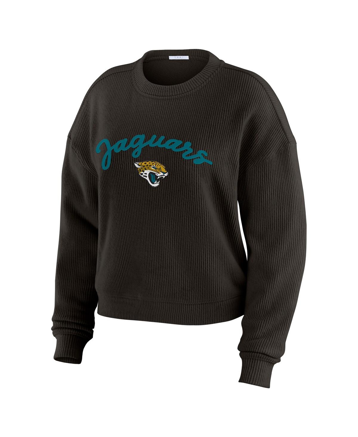 Wear by Erin Andrews Women's Black Jacksonville Jaguars Knitted Tri-Blend Long Sleeve T-Shirt Pants Lounge Set