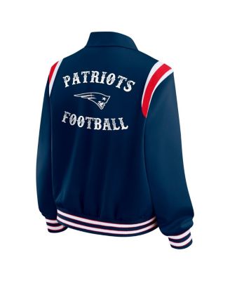 Women's Navy New England Patriots Varsity Lightweight Full-Snap Jacket