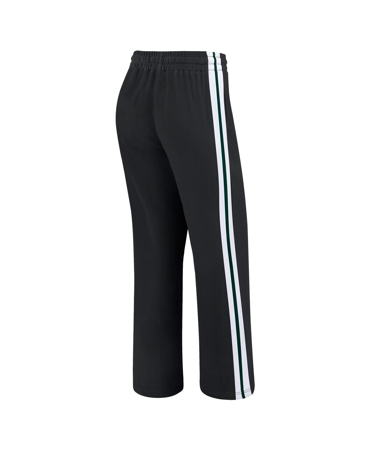 Wear by Erin Andrews Women's Black Green Bay Packers Color-Block Straight Leg Pants