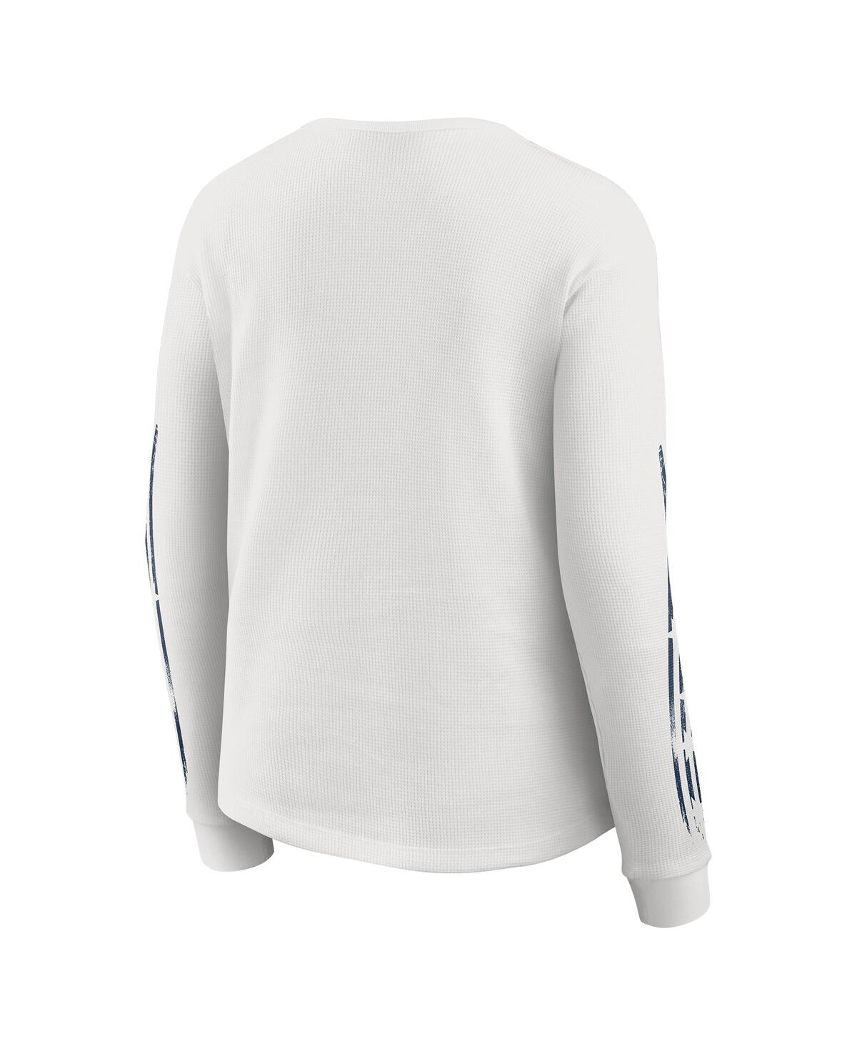 Wear By Erin Andrews Women's White Denver Broncos Graphic Waffle Long-sleeve T-shirt In White