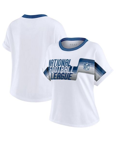 Женская футболка WEAR by Erin Andrews White NFL Cropped Center Stripe Dolman