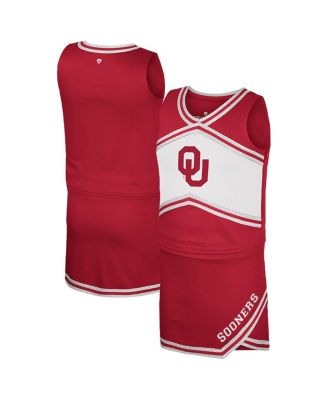 Colosseum - Big Girls Crimson Oklahoma Sooners Cheerleader Top Skirt Set