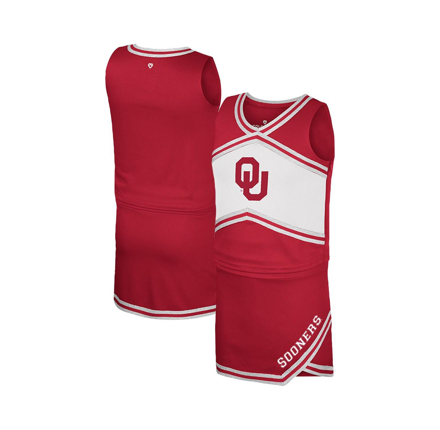 Big Girls 2-Piece Crimson Oklahoma Sooners Cheerleader Top and Skirt Set