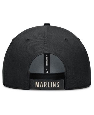 Men's Black/Natural Miami Marlins Statement Club Performance Adjustable Hat