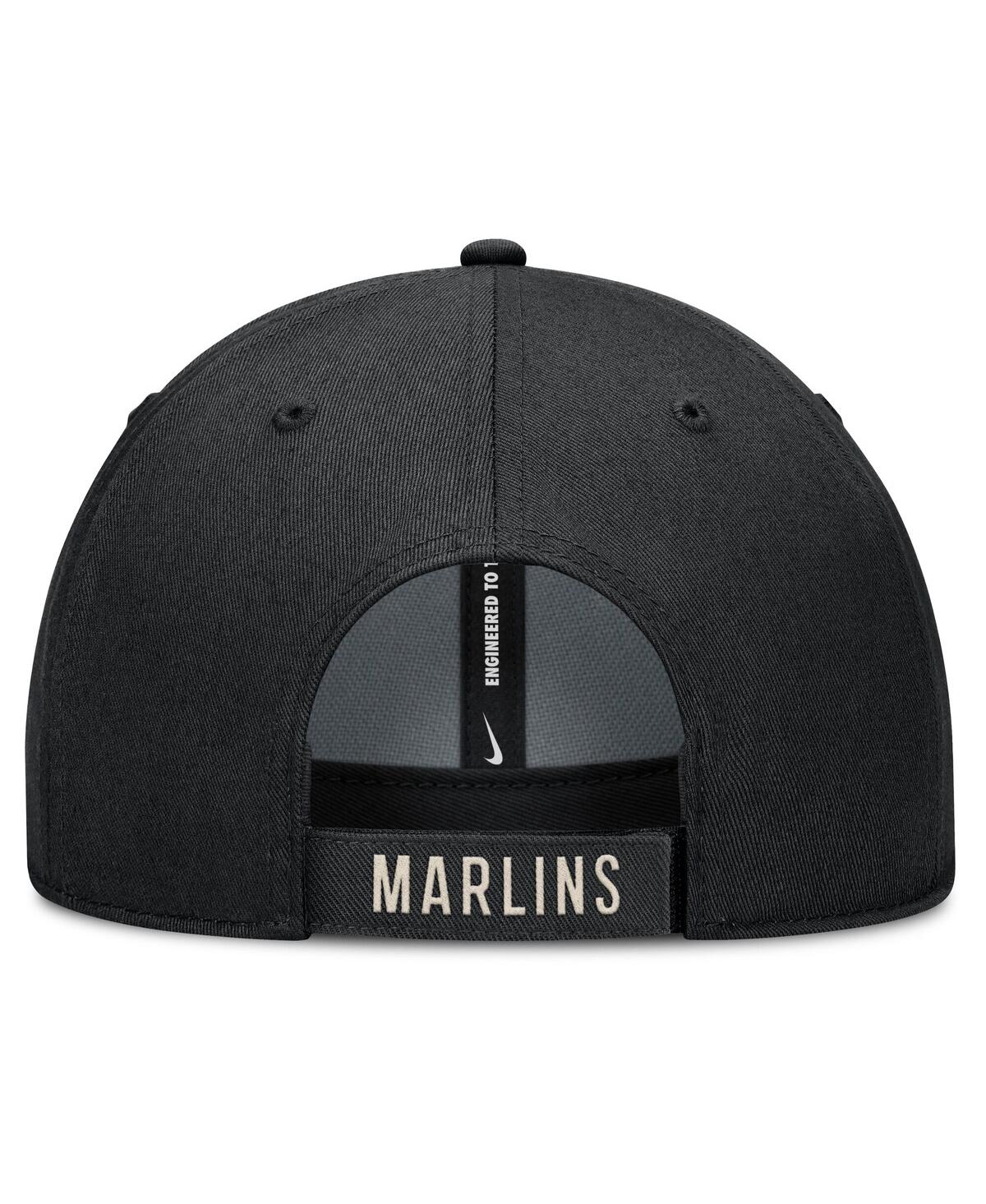 Nike Men's Black/Natural Miami Marlins Statement Club Performance Adjustable Hat