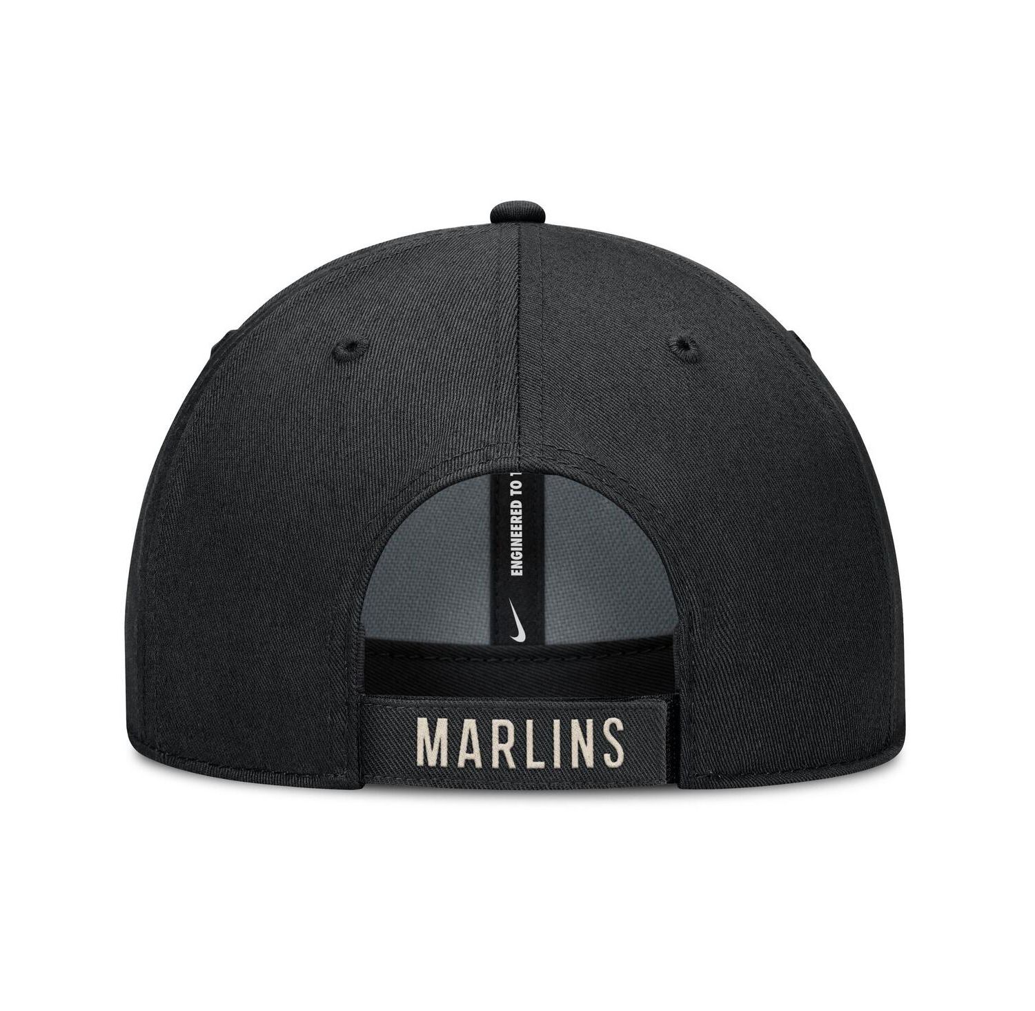 Men's Black/Natural Miami Marlins Statement Club Performance Adjustable Hat