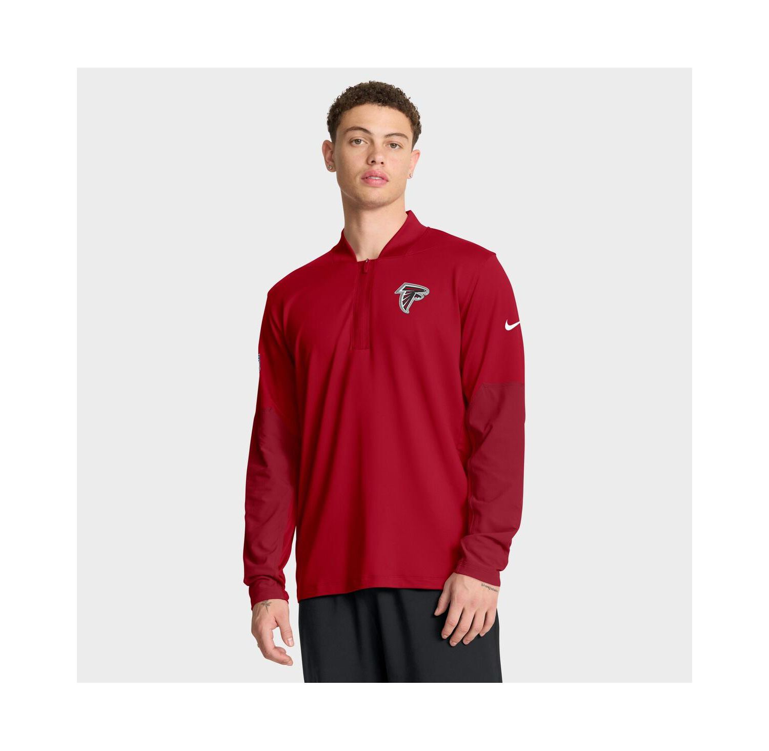 Men's Red Atlanta Falcons Sideline Dri-FIT Half-Zip Pullover Sweatshirt