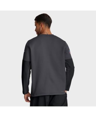 Men's Anthracite Cleveland Browns Sideline Scripted to Win Performance Long Sleeve T-Shirt