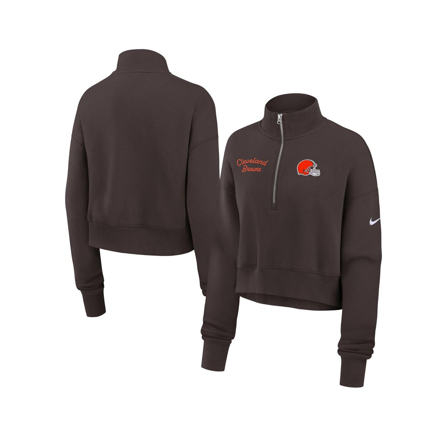 Women's Brown Cleveland Browns Primetime Phoenix Half-Zip Sweatshirt