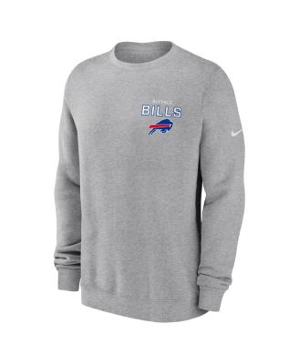 Men's Heather Gray Buffalo Bills Primetime Club Fleece Pullover Sweatshirt