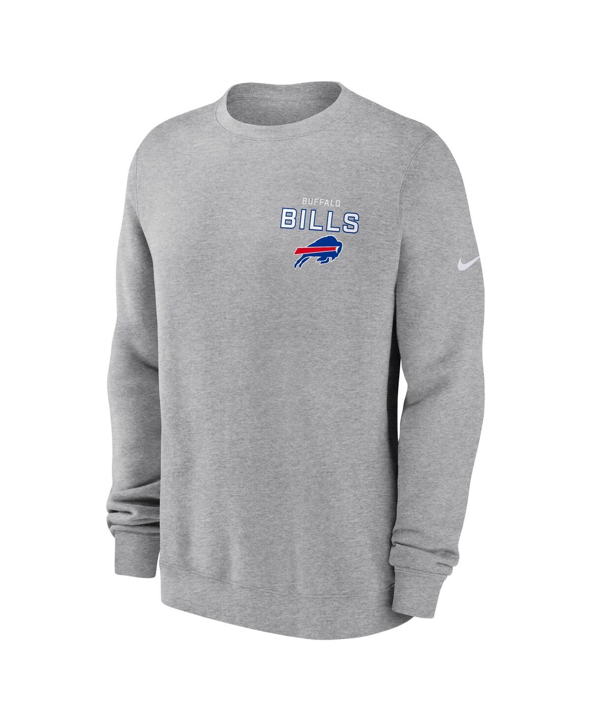 Nike Men's Heather Gray Buffalo Bills Primetime Club Fleece Pullover Sweatshirt