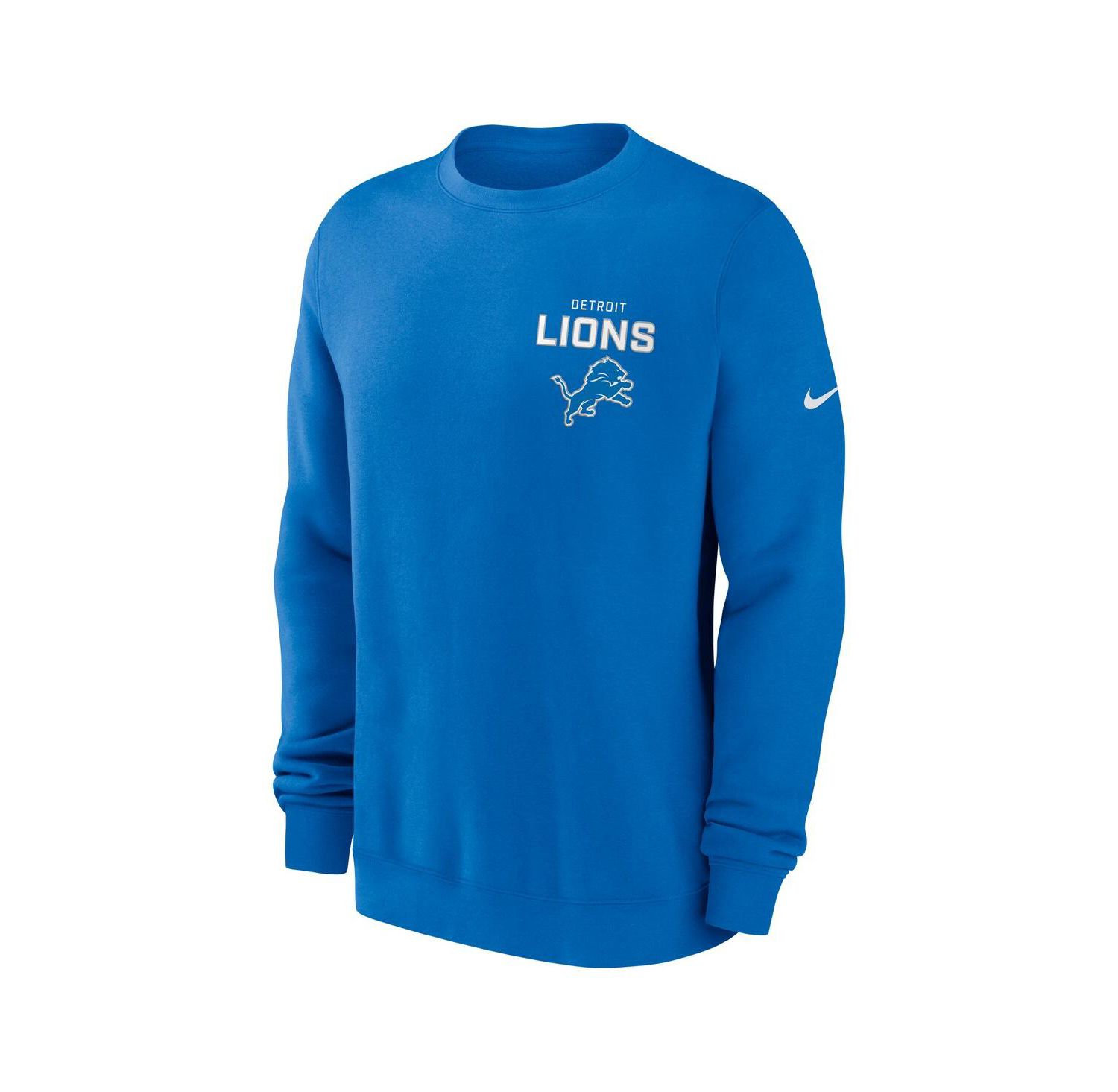 Men's Blue Detroit Lions Primetime Club Fleece Pullover Sweatshirt