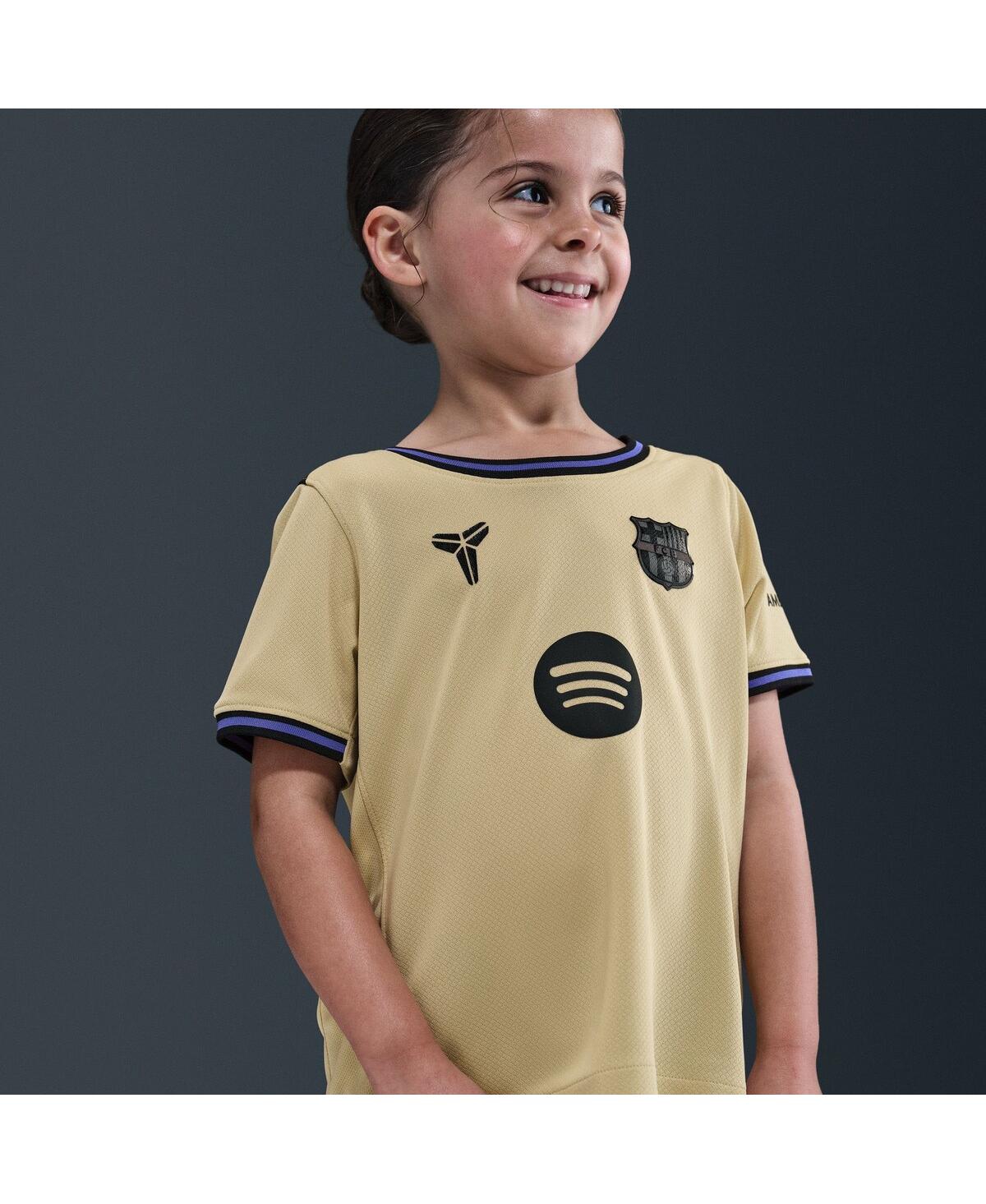 Nike Big Boys And Girls Gold Barcelona 2025/26 Stadium Kit Set In Multi