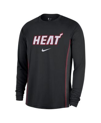 Men's Black Miami Heat 2025/26 Authentic Pre-Game Legend Dri-FIT Long Sleeve Shooting Shirt