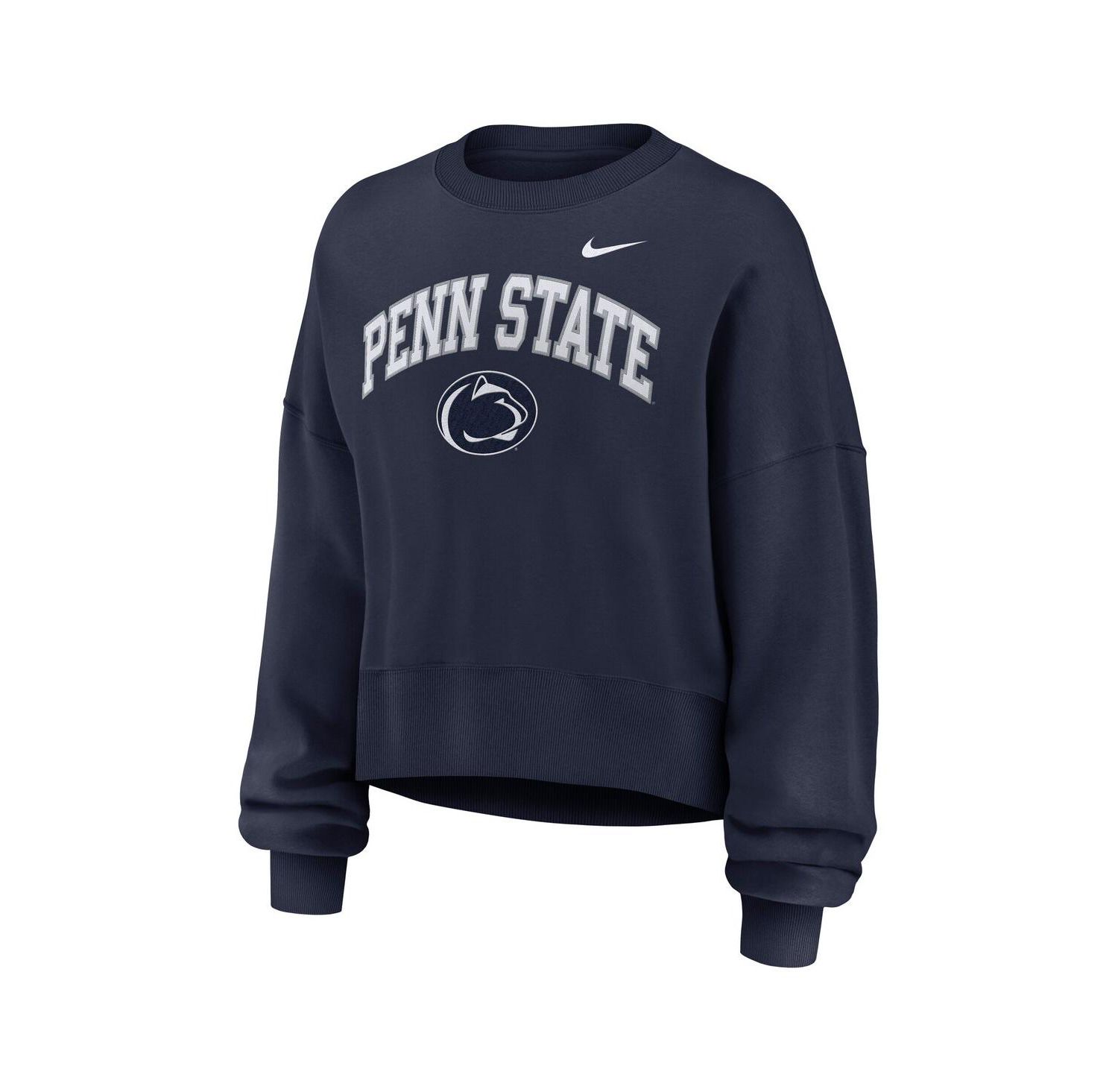 Women's Navy Penn State Nittany Lions Oversized Phoenix Arch Pullover Sweatshirt