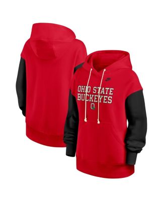 Nike - Women's Scarlet/Black Ohio State Buckeyes Oversized Legacy Phoenix Pullover Hoodie