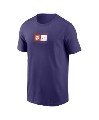 Men's Purple Clemson Tigers Campus Logo Swoosh T-Shirt