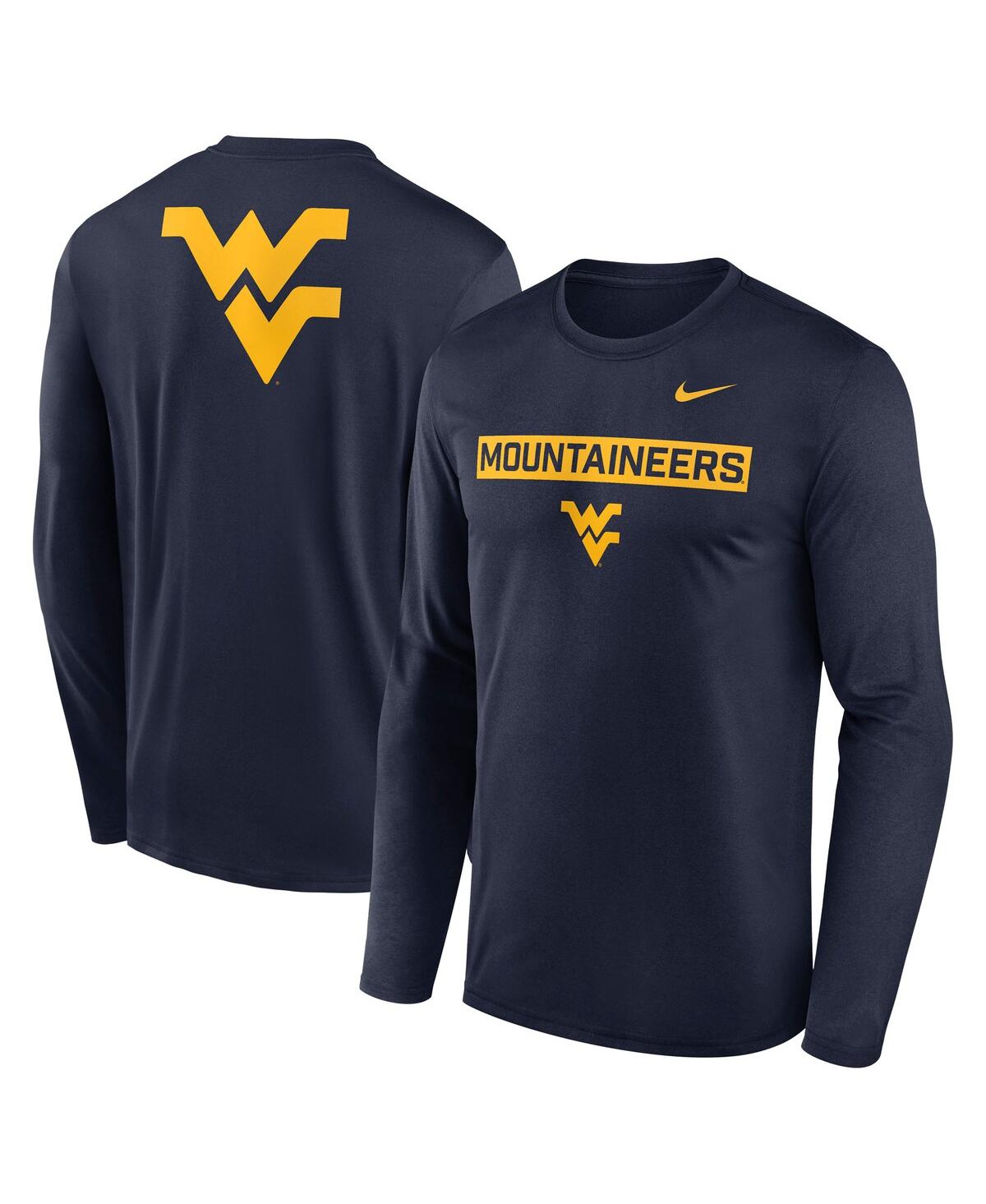 Nike Men's Navy West Virginia Mountaineers Primetime Campus 2-Hit Legend Long Sleeve T-Shirt