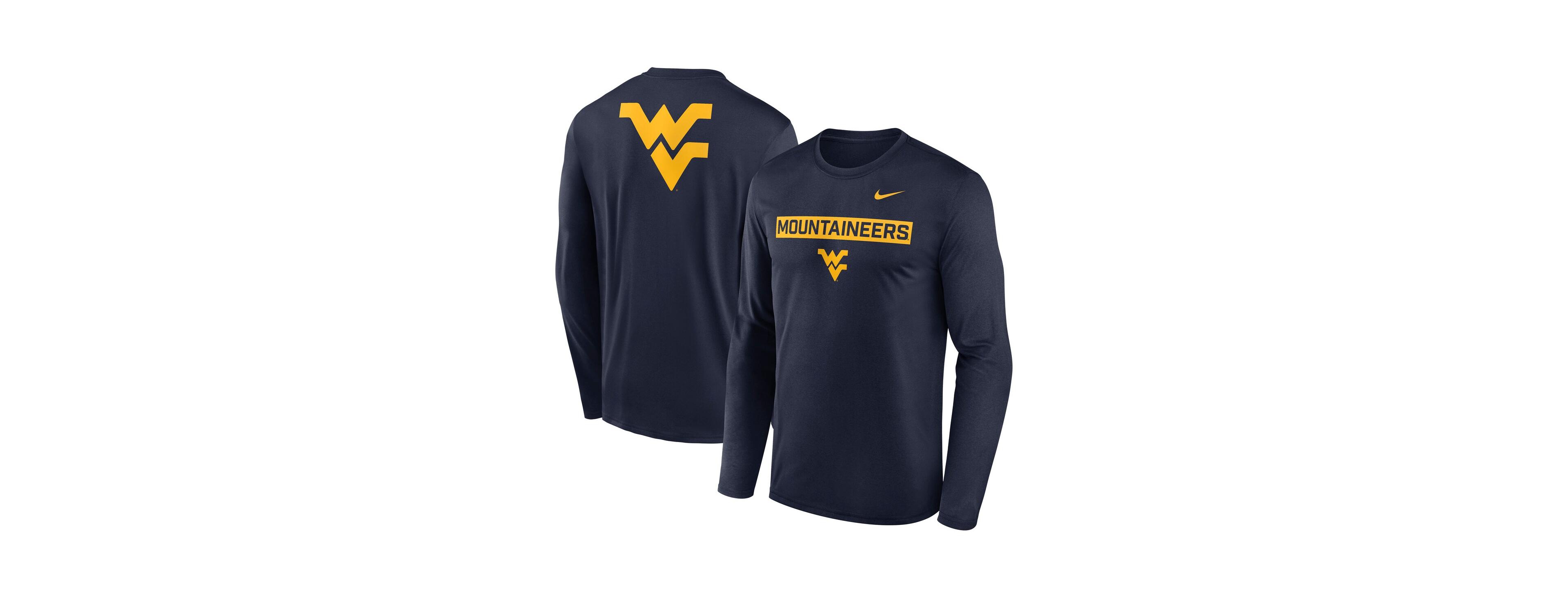 Nike Men's Navy West Virginia Mountaineers Primetime Campus 2-Hit Legend Long Sleeve T-Shirt