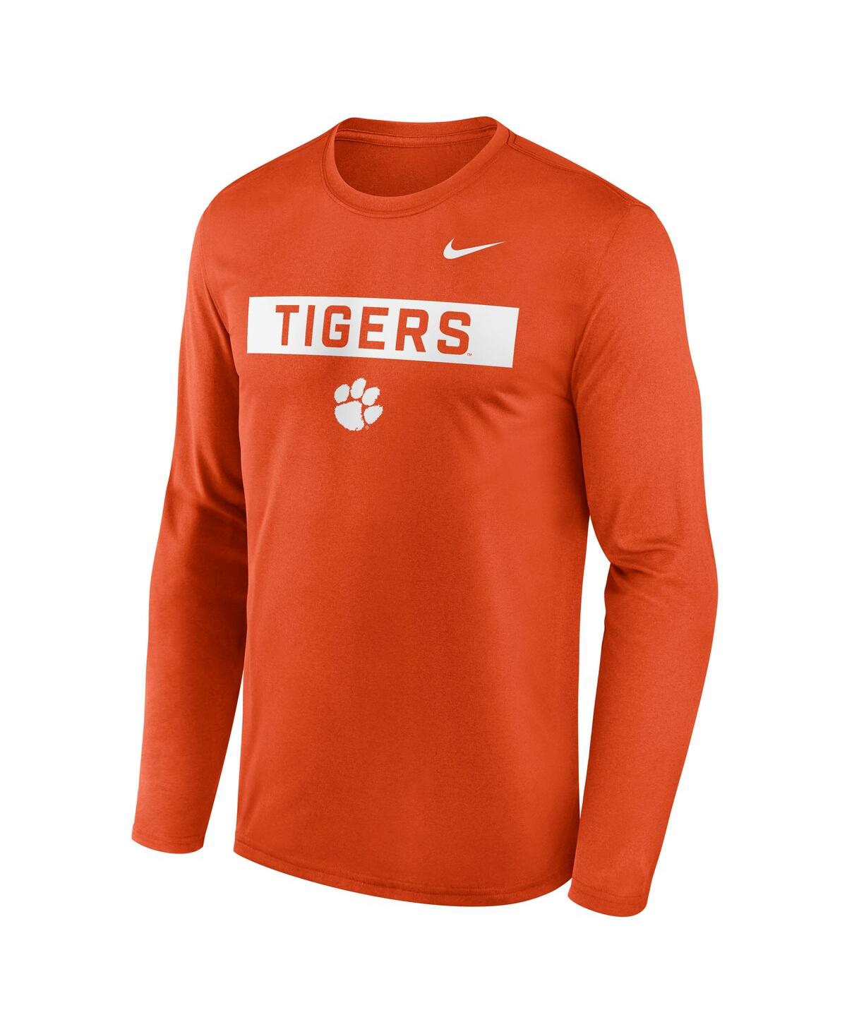 Nike Men's Orange Clemson Tigers Primetime Campus 2-Hit Legend Long Sleeve T-Shirt