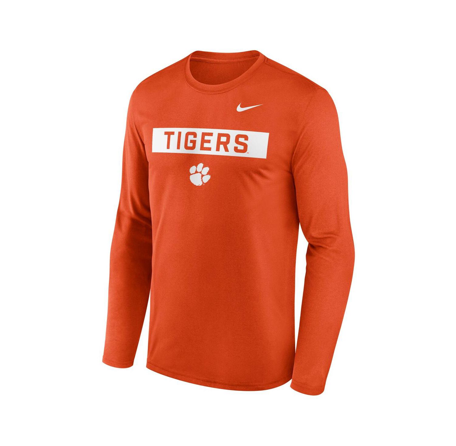 Men's Orange Clemson Tigers Primetime Campus 2-Hit Legend Long Sleeve T-Shirt