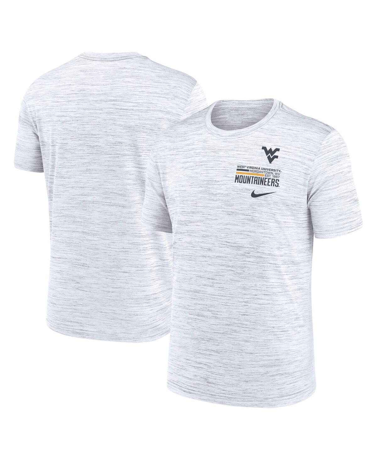 Nike Men's White West Virginia Mountaineers Velocity Stacked Performance T-Shirt