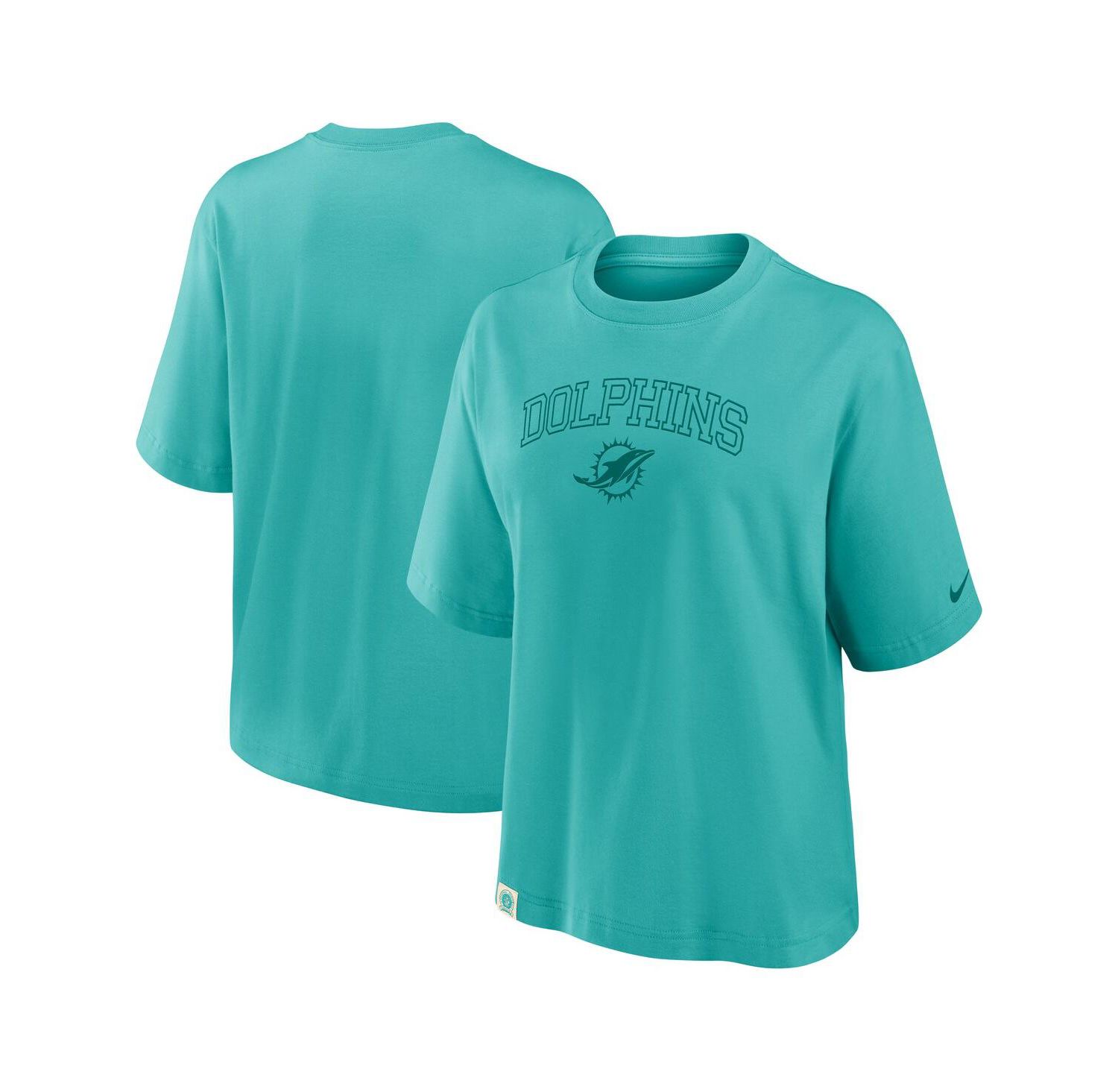 Women's Aqua Miami Dolphins Glory Arch Boxy T-Shirt