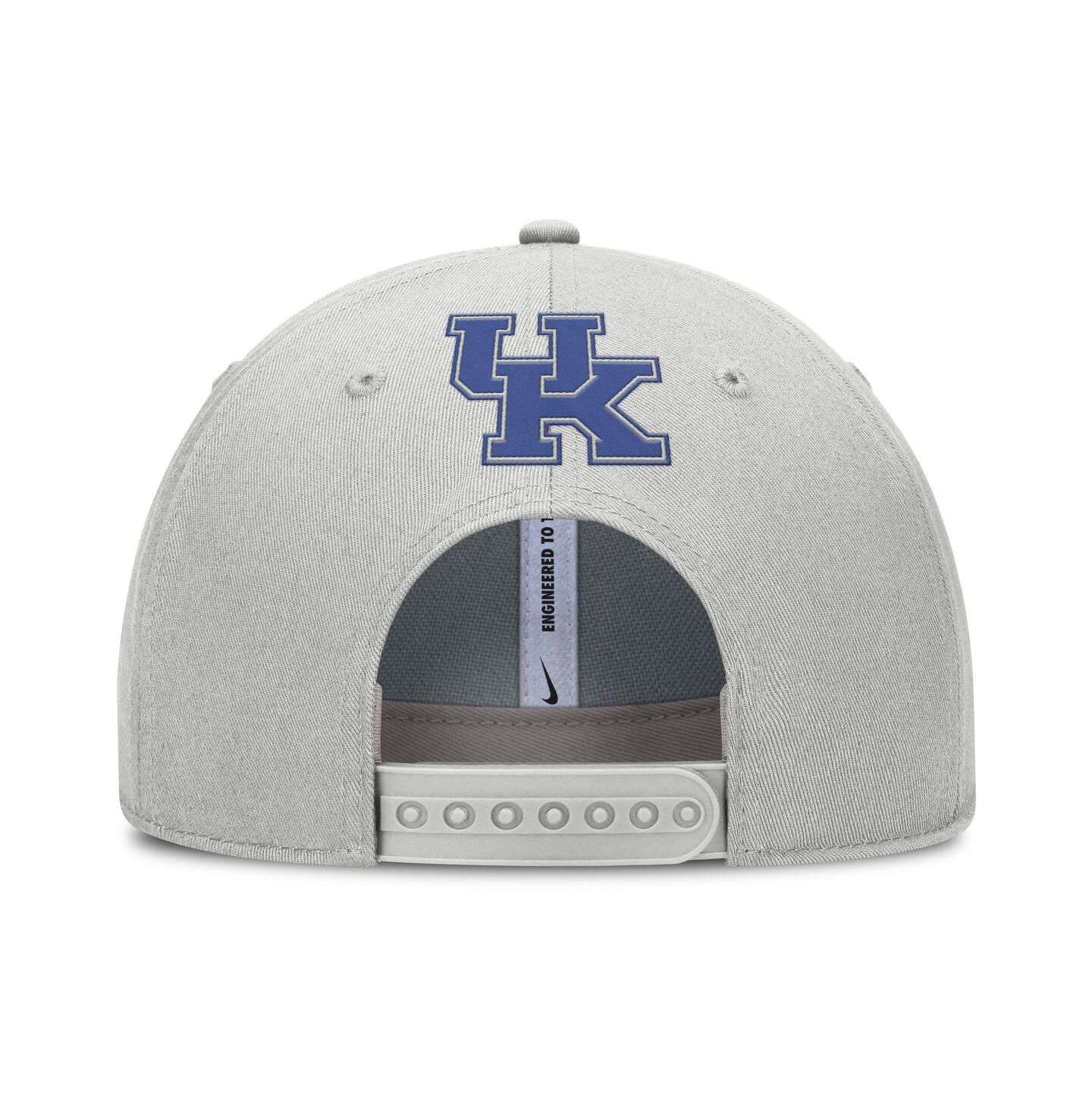 Мужская кепка Nike Gray Kentucky Wildcats 2025 Sideline Dust Pinched Rise Adjustable Hat — фото 4