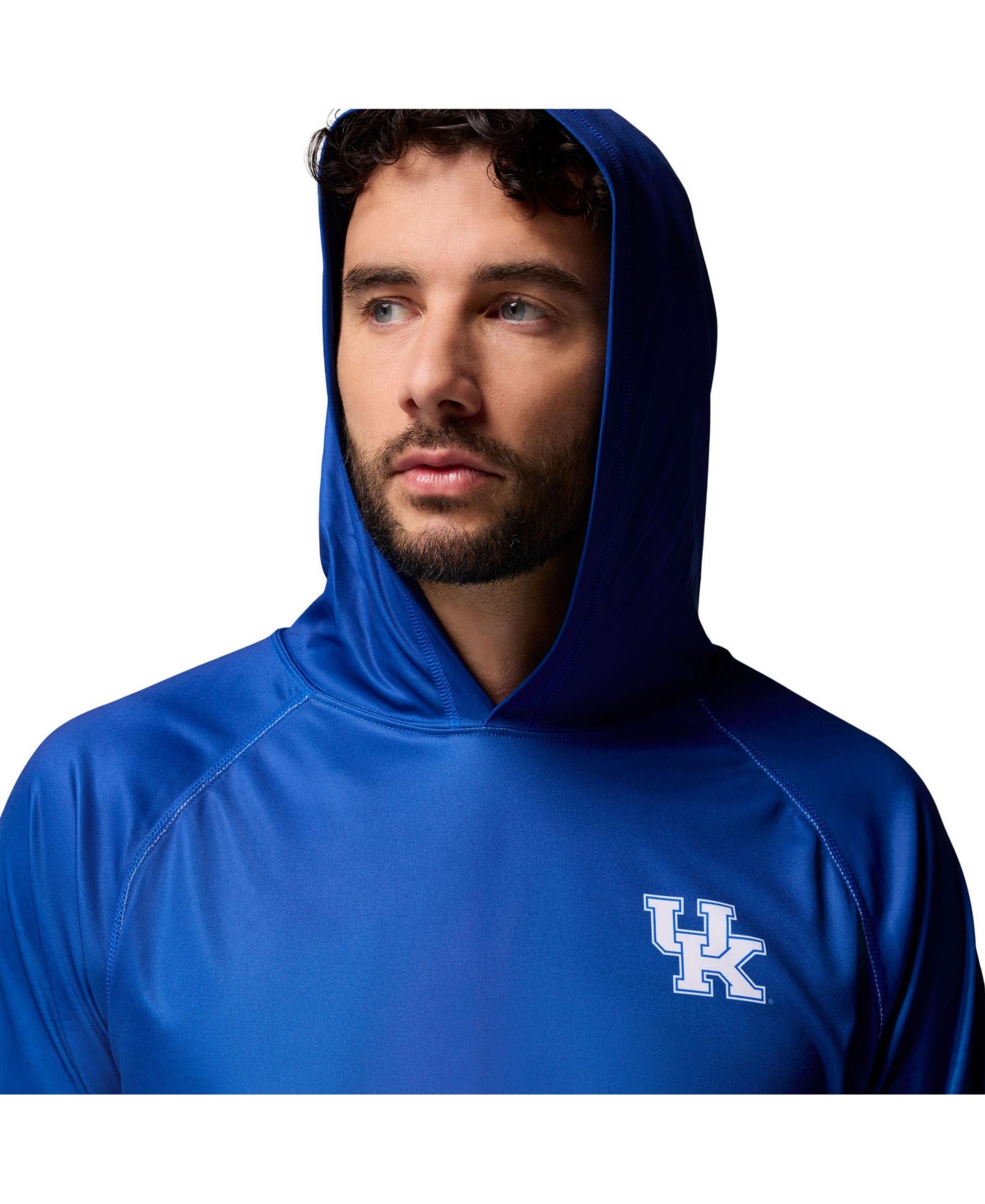 Columbia Men's Royal Kentucky Wildcats Pfg Gradient Water Super Terminal Tackle Hoodie Omni-Wick T-Shirt