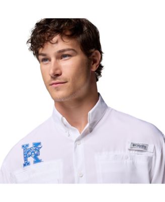 Men's White Kentucky Wildcats Tamiami Omni-Shade Button-Down Shirt