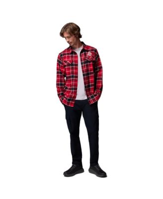 Men's Scarlet Ohio State Buckeyes Flare Gun Omni-Wick Flannel Long Sleeve Button-Up Shirt