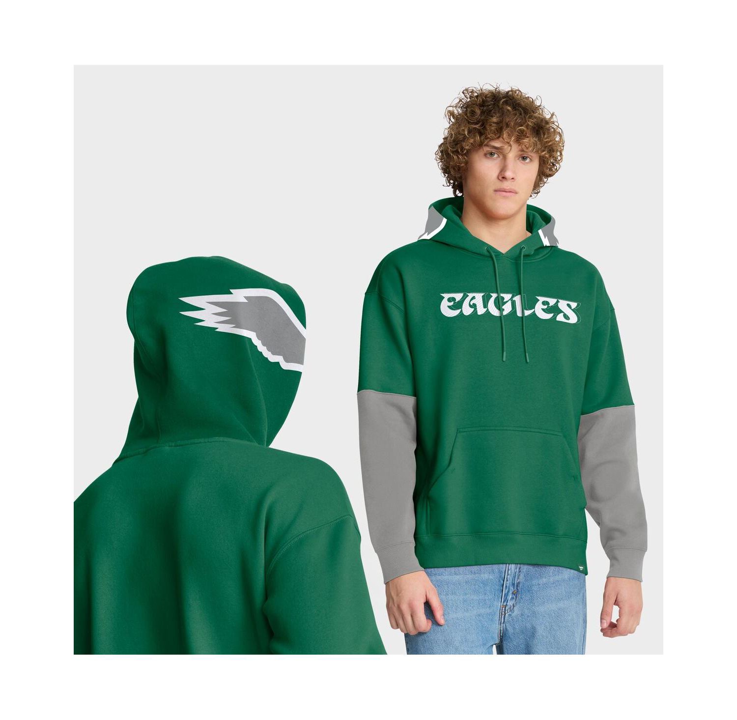 Men's Kelly Green Philadelphia Eagles Helmet Retro Pullover Hoodie