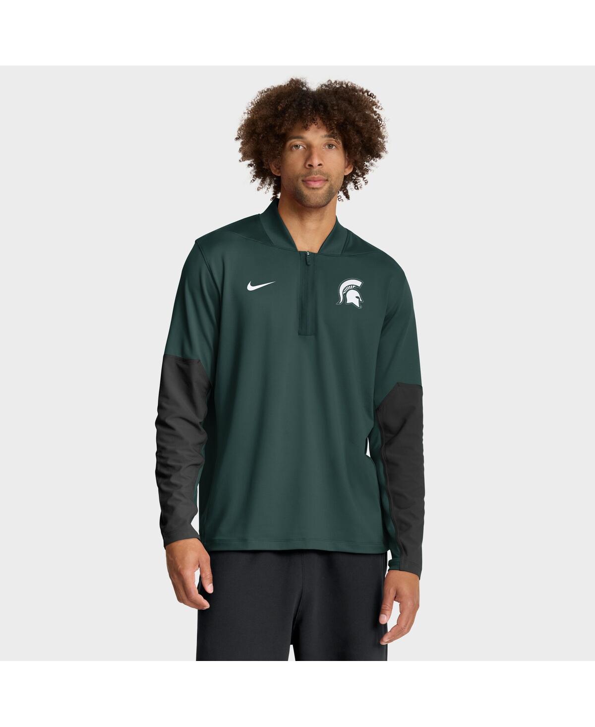 Nike Men's Green Michigan State Spartans One Goal Performance Half-zip Pullover Sweatshirt In Green