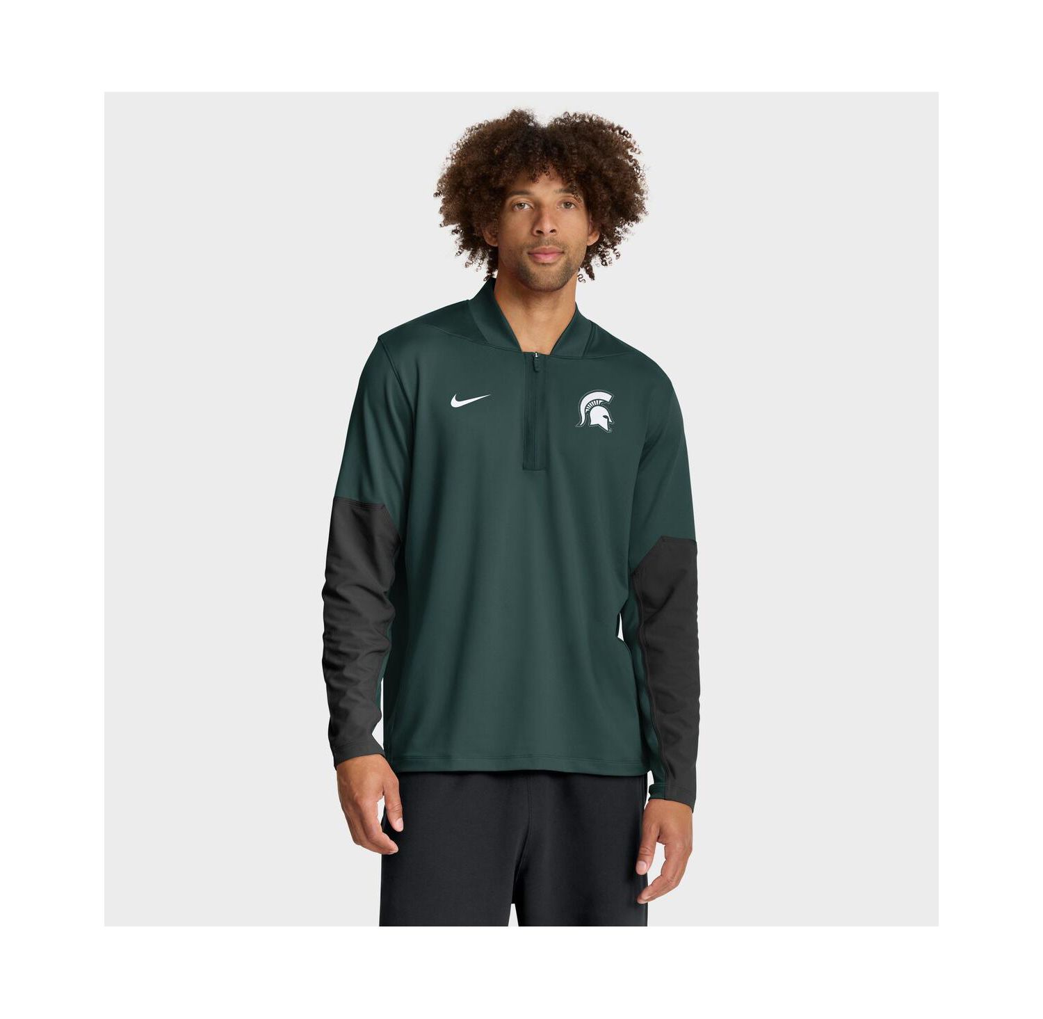 Men's Green Michigan State Spartans One Goal Performance Half-Zip Pullover Sweatshirt