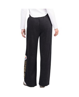Women's Black Pittsburgh Steelers Field Wide Leg Sweatpants